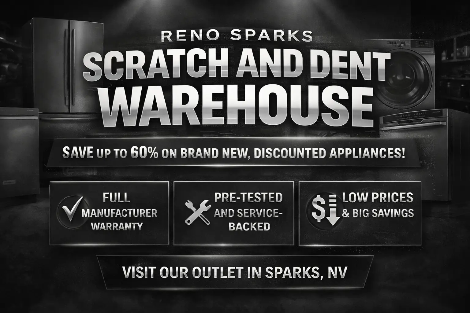 Scratch & Dent Appliances Reno Sparks | Sargent’s Maytag Reno Sparks scratch and dent appliance warehouse savings up to 60 percent